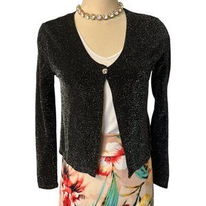 M STUDIO Sparkly Cardigan Size Small One Beautiful Button Long Sleeves